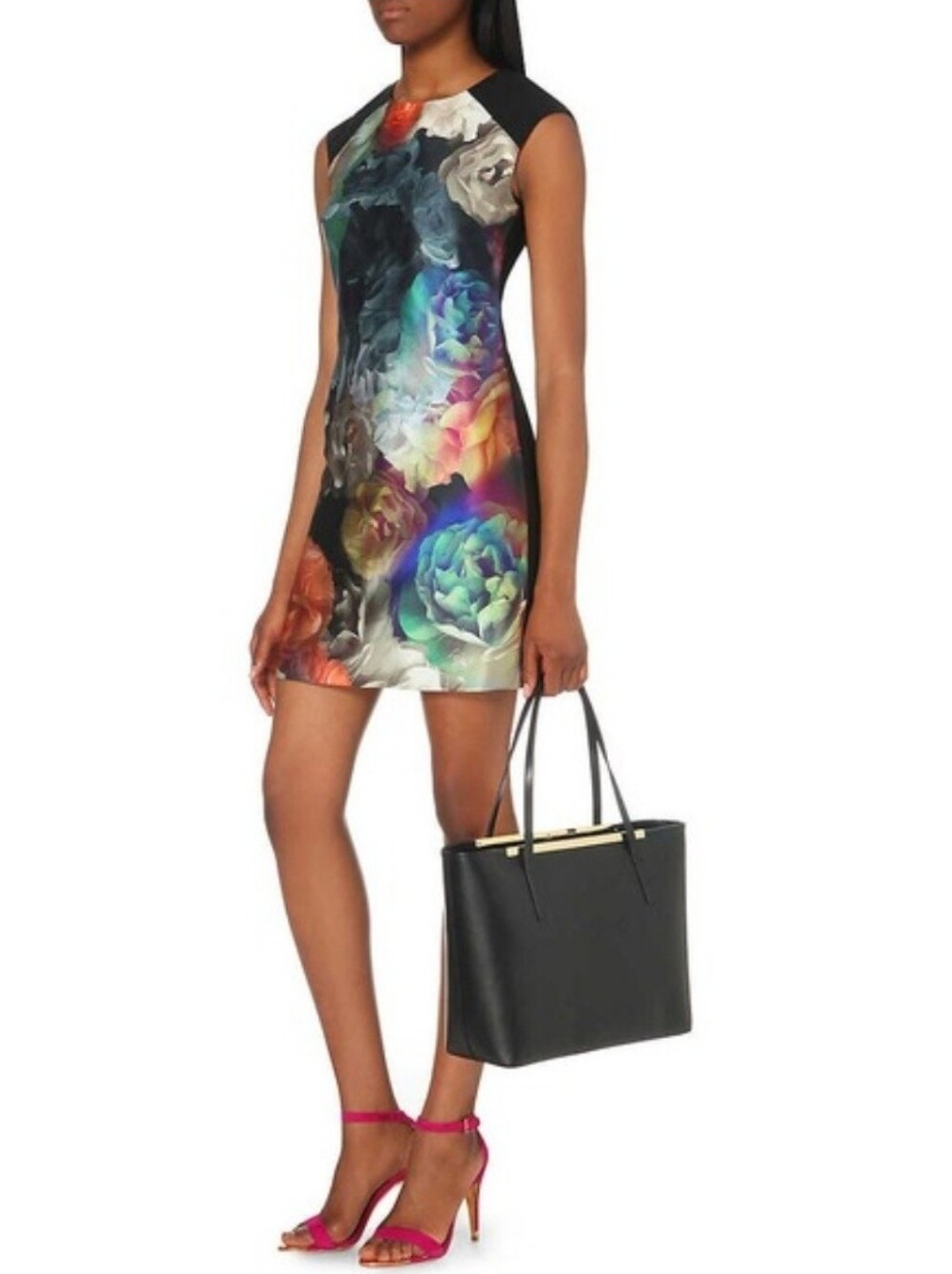 Ted Baker Helaina Technicolour Bloom Mini Shift Dress Women's Size 0 U.S. 2
